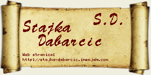 Stajka Dabarčić vizit kartica